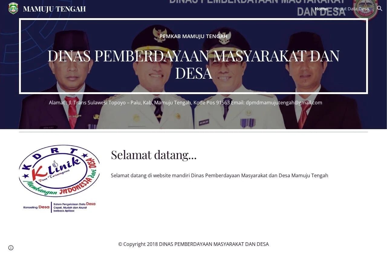 Website DPMD Mamuju Tengah