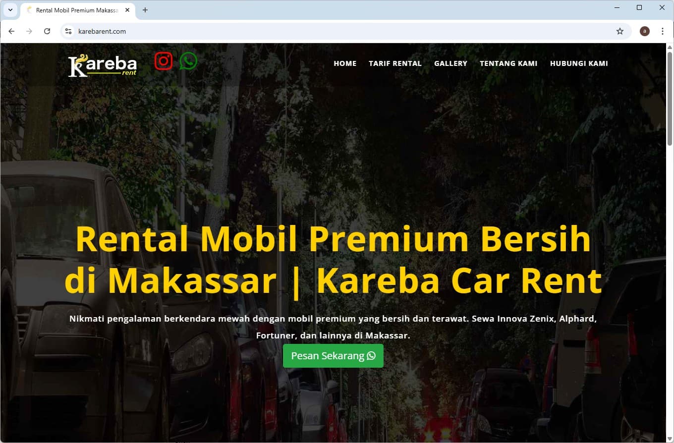 Bikin website rental Mobil